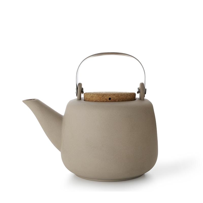 Nicola™ Porcelain Teapot - VIVA | Color=dry brown